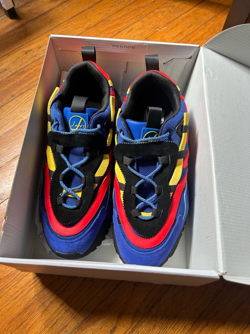 Javi Swiftly Men’s Multicolor Athletic Sneakers - Blue/Red/Yellow